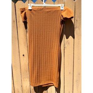 Orange Off Shoulder Mini Dress
